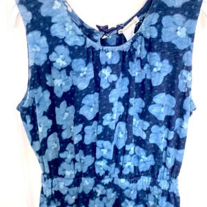 J. Crew Crewcuts Blue Tie Dye Floral Sleeveless Dress Girl’s Size 14
